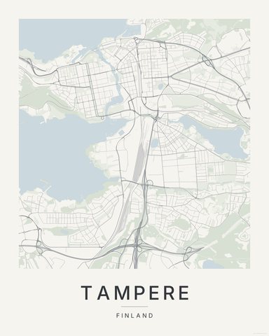 Tampere map print, first colorway