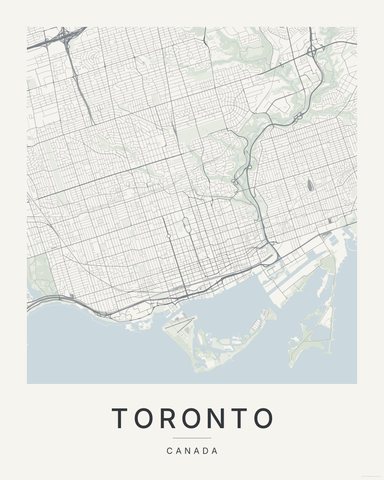 Toronto map print, first colorway