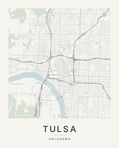 Tulsa map print, first colorway