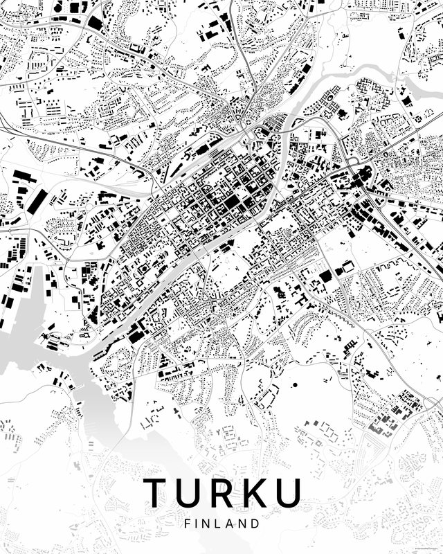 Turku map print, Bright colorway