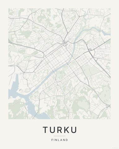 Turku map print, first colorway