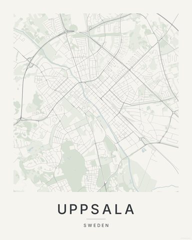 Uppsala map print, first colorway