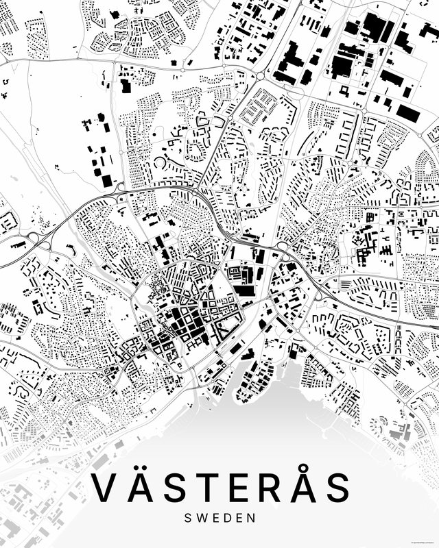 Västerås map print, Bright colorway