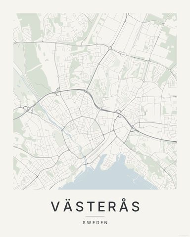 Västerås map print, first colorway