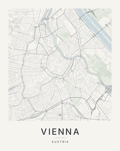 Vienna map print, first colorway