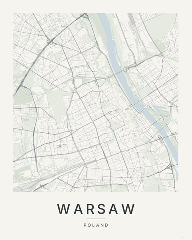 Warsaw map print, first colorway